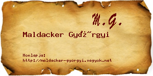 Maldacker Györgyi névjegykártya